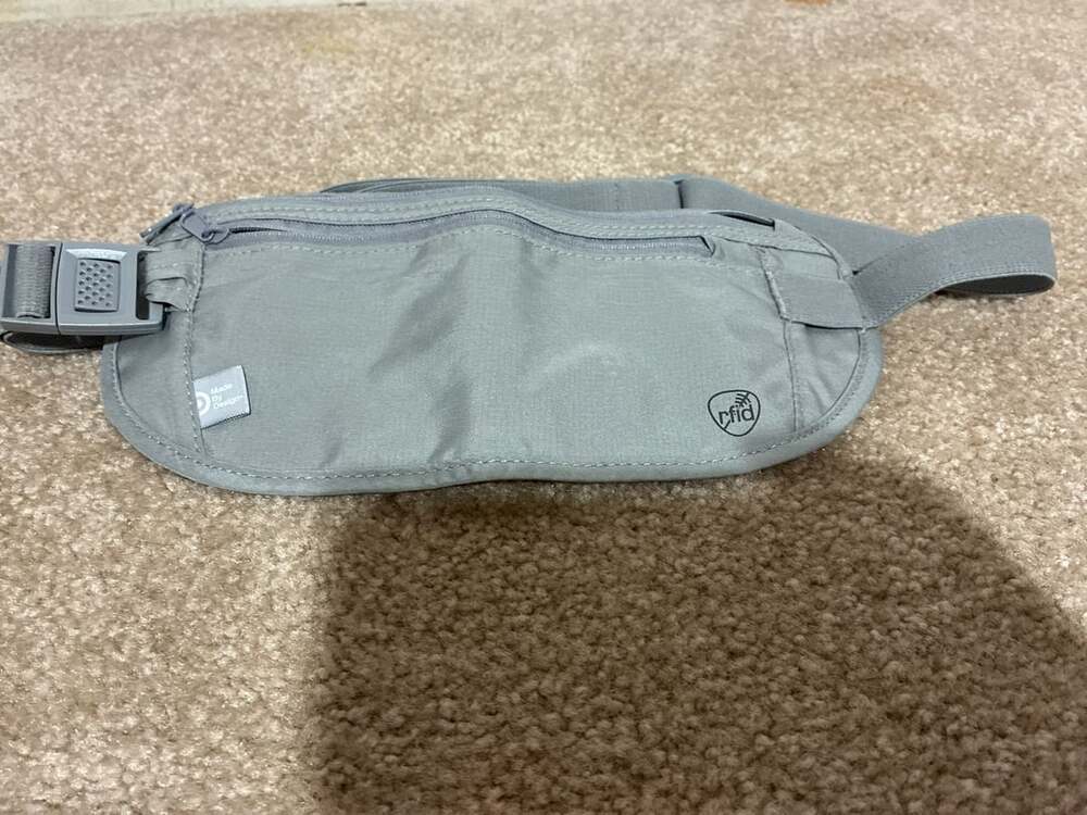 Open Story RFID Blocking Travel Waist Pouch Puritan Gray